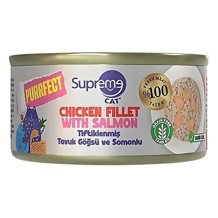 Supreme Tiftiklenmiş Tavuk Göğüsü Ve Somonlu Kedi Maması 70 Gr