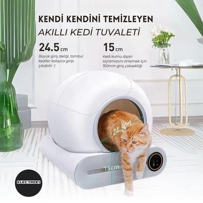 TK-SCL-BF01 Electron Akıllı Otomatik Kedi Tuvaleti 65 Lt