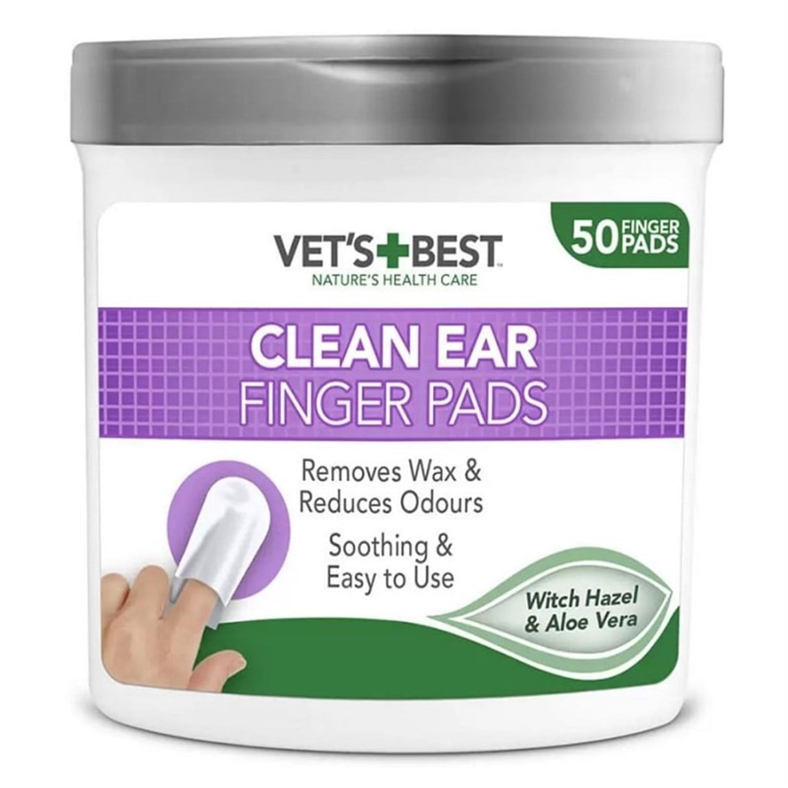 Vets Best Kedi ve Köpek Kulak Temizleme Parmak Pedi 50li