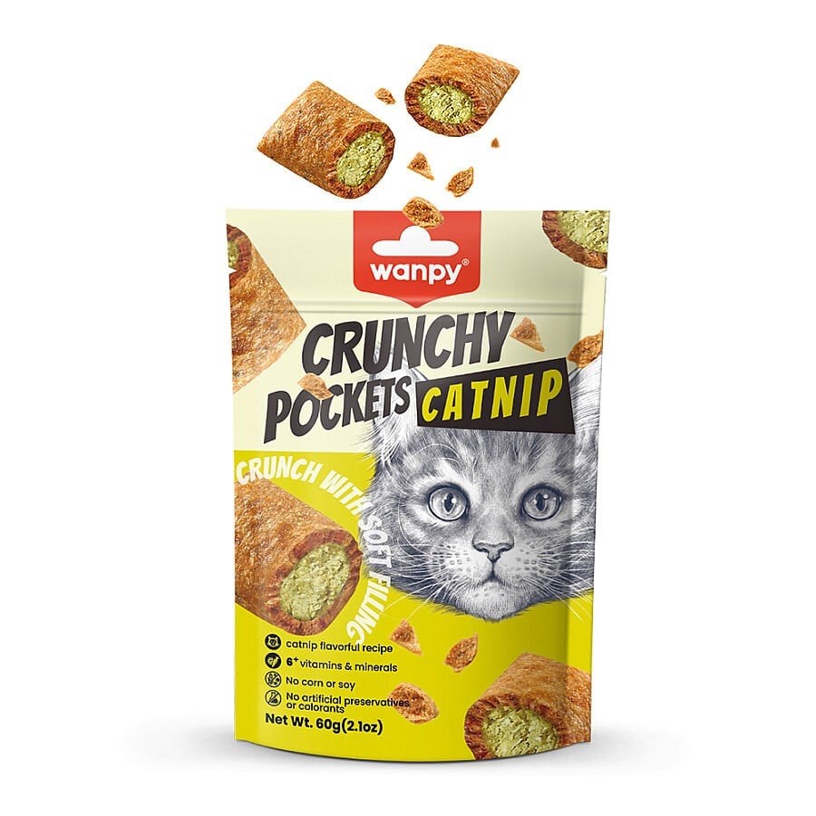 Wanpy Crunch Catnipli & Tavuklu Kedi Ödülü 60 Gr