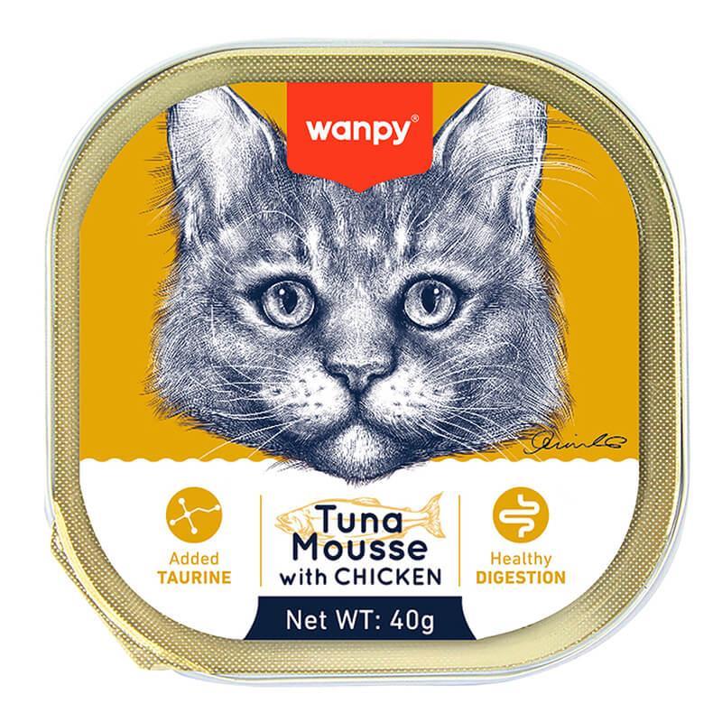 Wanpy Kedi Ton Balıklı & Tavuklu Alutray Yaş Mama 40g