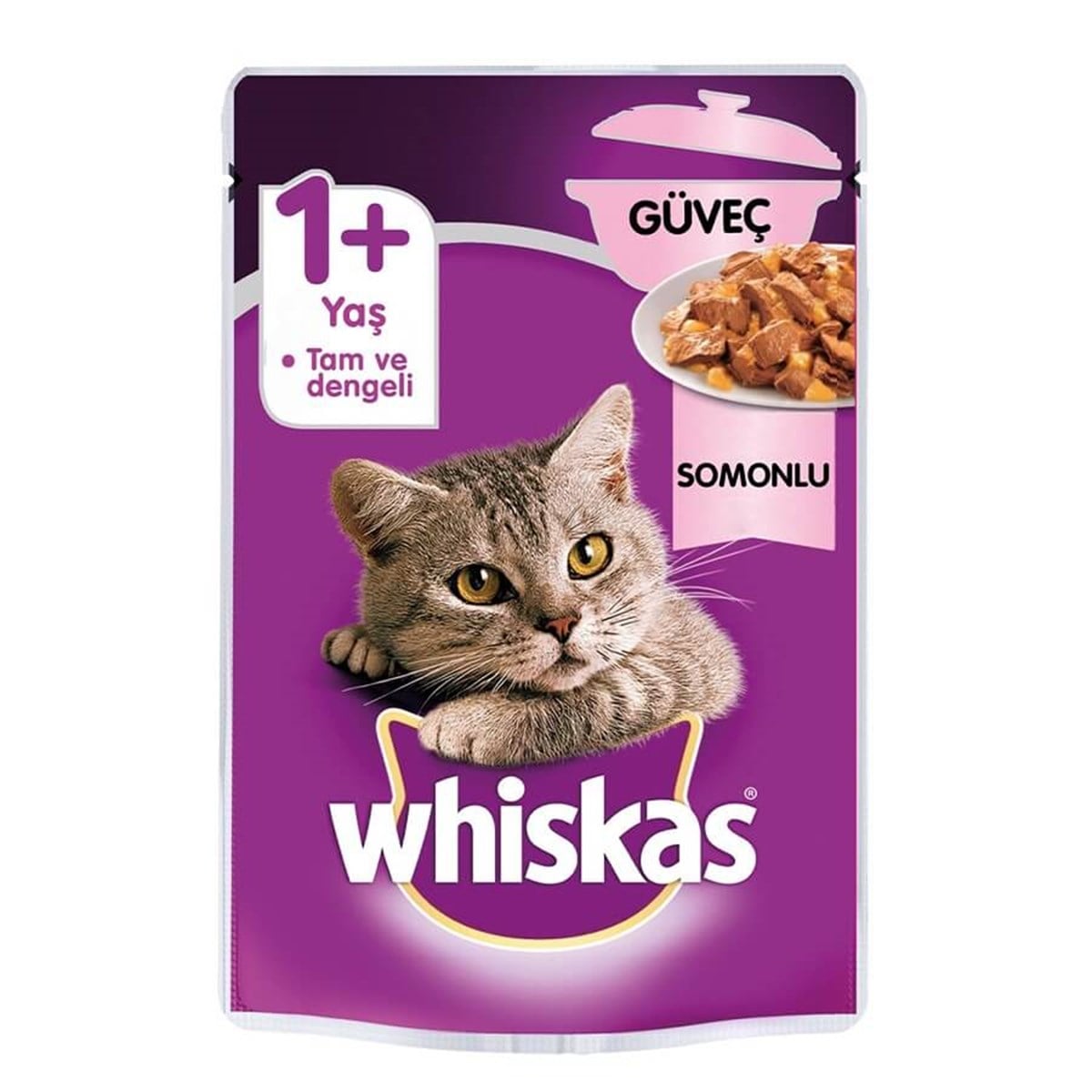 Whiskas Güveç Somonlu Yetişkin Konserve Kedi Maması 100 Gr