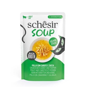 Schesir Soup Tavuk ile Bal Kabağı Yetişkin Kedi Çorbası Pouch 40 Gr