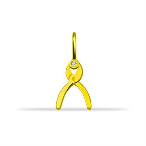 14 Ayar Altın Kar Tanesi Motifli Mineli Minimal Charm - Dianora Piercing