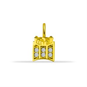 14 Ayar Altın Kar Tanesi Motifli Mineli Minimal Charm - Dianora Piercing