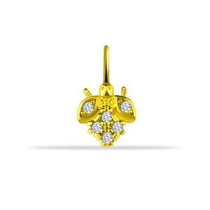 14 Ayar Altın Kar Tanesi Motifli Mineli Minimal Charm - Dianora Piercing