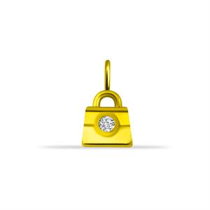 14 Ayar Altın Kar Tanesi Motifli Mineli Minimal Charm - Dianora Piercing