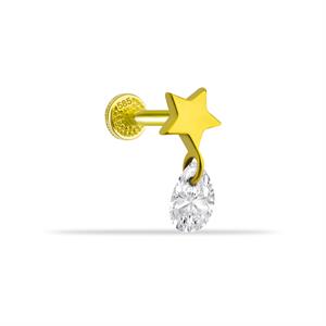 14 Ayar Altın Papillon Minimal Tragus Piercing - Dianora 