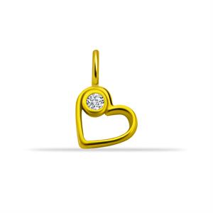 14 Ayar Altın Taşlı 4 Yapraklı Yonca Minimal Charm - Dianora Piercing