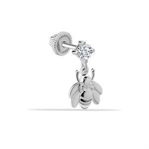 14 Ayar Altın Taşlı Arı Sallantılı Helix/Kıkırdak Piercing - Dianora Piercing