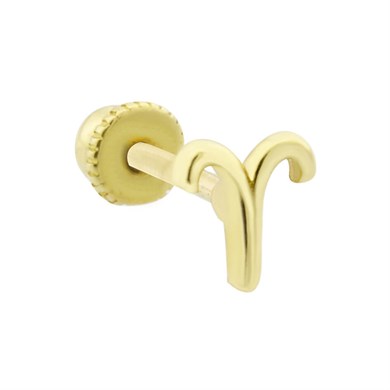 14 Ayar Altın Taşlı Çiçek Minimal Helix/Kıkırdak Piercing