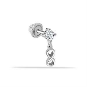 14 Ayar Altın Taşlı Sonsuzluk Sallantılı Helix/Kıkırdak Piercing - Dianora Piercing