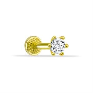 14 Ayar Altın Tektaş Minimal Tragus Piercing - Dianora Piercing