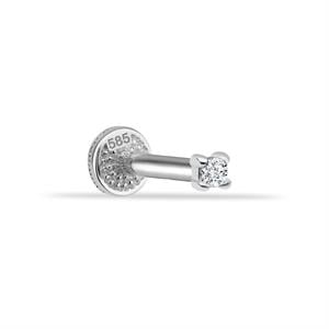 14 Ayar Altın Tektaş Motifli Minimal Tragus Piercing - Dianora Piercing
