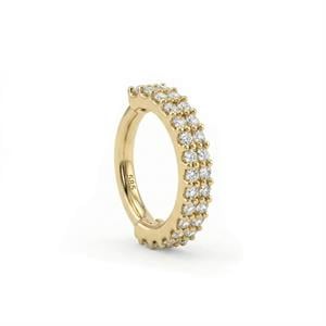 14 Ayar Altın V Alttan Taşlı Minimal Halka Piercing - Dianora Piercing