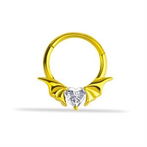 14 Ayar Altın V Alttan Taşlı Minimal Halka Piercing - Dianora Piercing