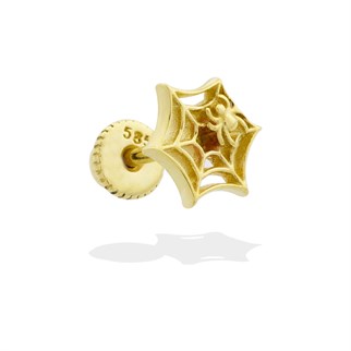 14 Ayar Altın Baget Taşlı Helix/kıkırdak Piercing