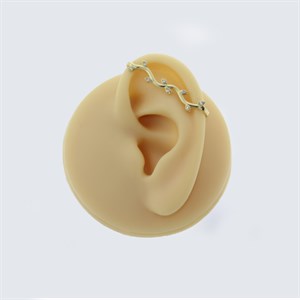14 Ayar Altın Taşlı Dal Industrial Earcuff - Dianora Piercing