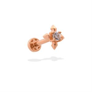 14 Ayar Altın Taşlı Yusufçuk Sallantılı Göz Motifli Minimal Tragus Piercing