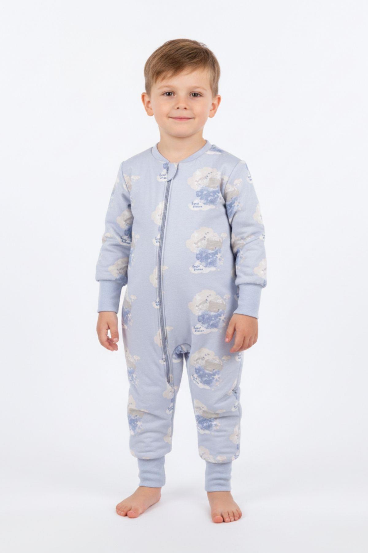 Erkek Çocuk Elyaf Dolgulu Premium Kalite 2 Tog Desenli Uyku Tulumu