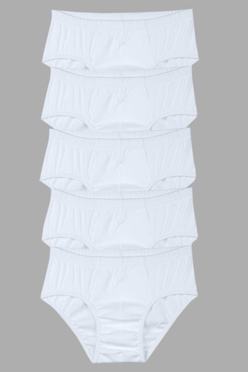 Bsm 5'li Erkek Çocuk Ribana Külot  39943 - Beyaz