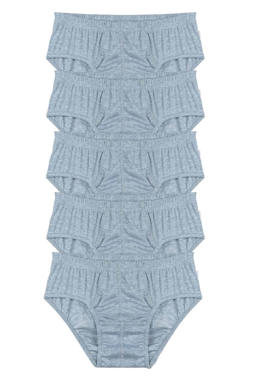 Bsm Erkek 5'li Ribana Külot 14773 - Gri Melanj