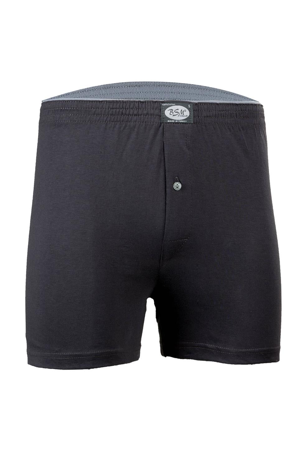 Bsm Erkek Kemerli Pamuklu Boxer 13404 - Füme