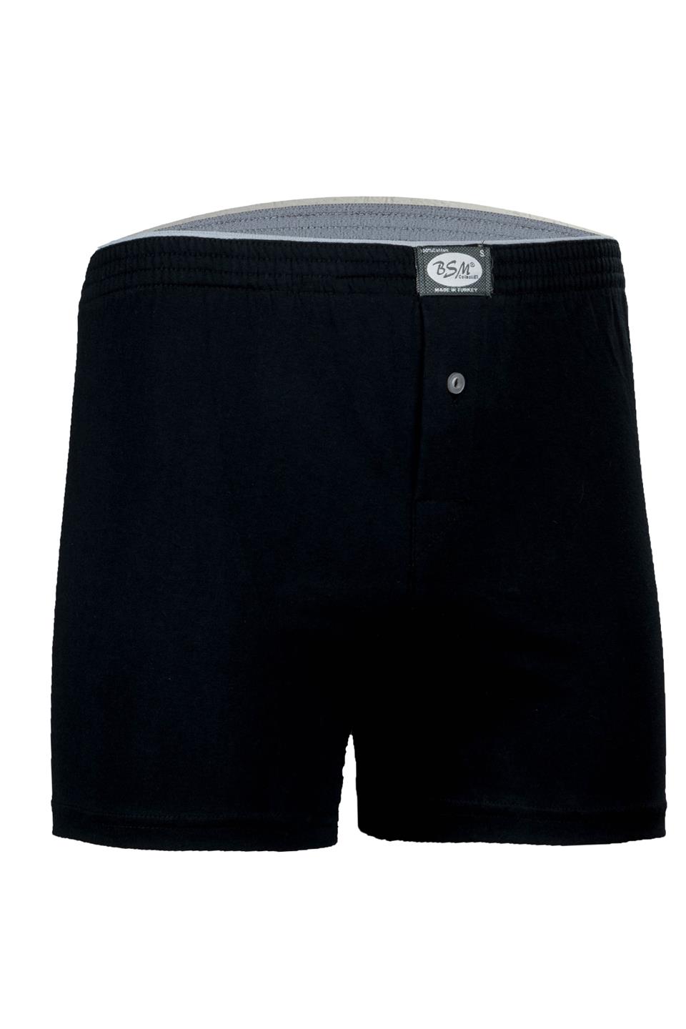 Bsm Erkek Kemerli Pamuklu Boxer 13404 - Siyah