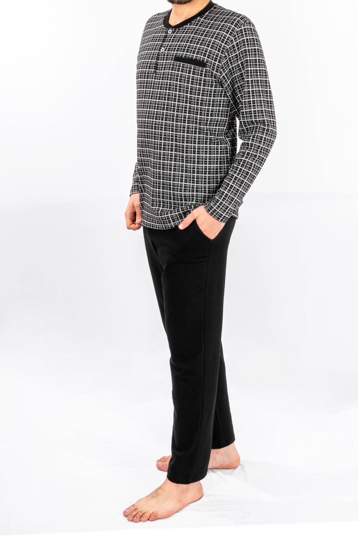 BSM ERKEK KISA KOL PİJAMA 002188 - Ekose