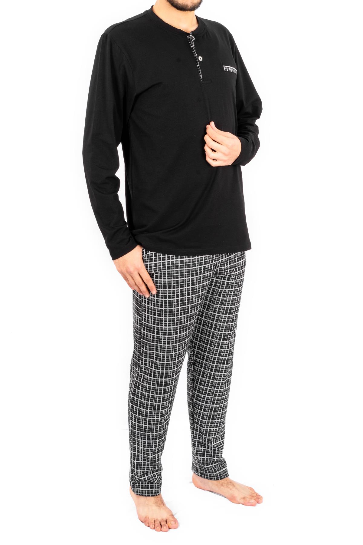 BSM ERKEK KISA KOL PİJAMA 002188 - Siyah