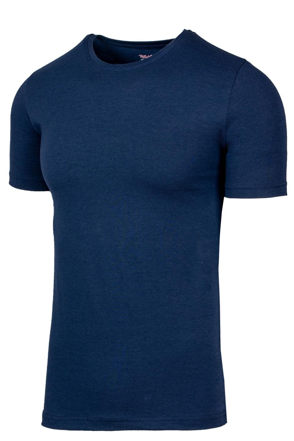 Bsm Erkek Modal Sıfır Yaka Kısa Kol Body 41503 - Lacivert