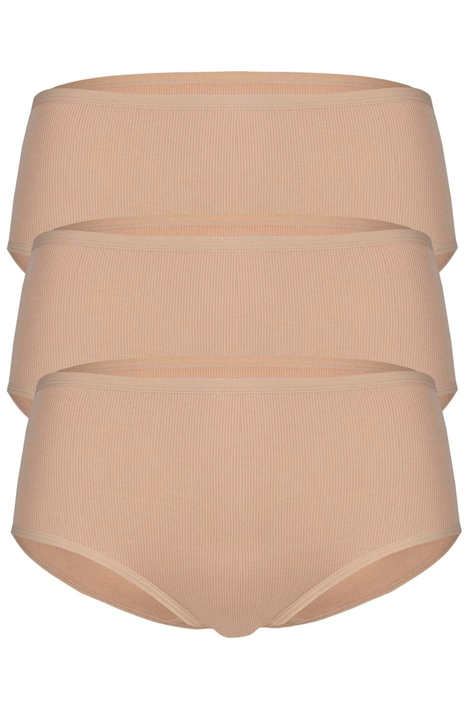 Bsm Kadın 3'lü Kaşkorse İnce Lastik Bato Kom Külot 21643 - Ten