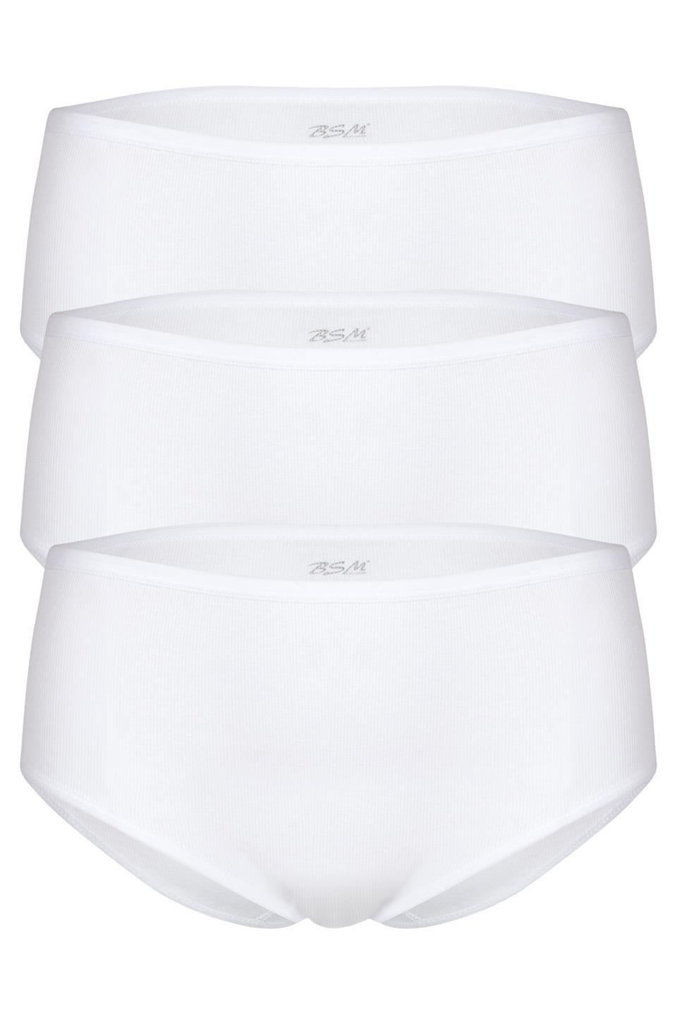 Bsm Kadın 3'lü Kaşkorse İnce Lastik Bato Kom Külot 21643 - Beyaz