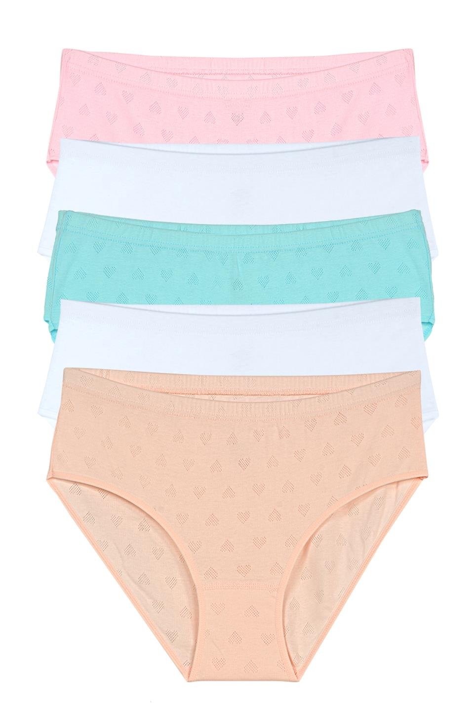 Bsm Kadın 5'li Yüksel Bel Ribana Slip Külot 24803 - Asorti