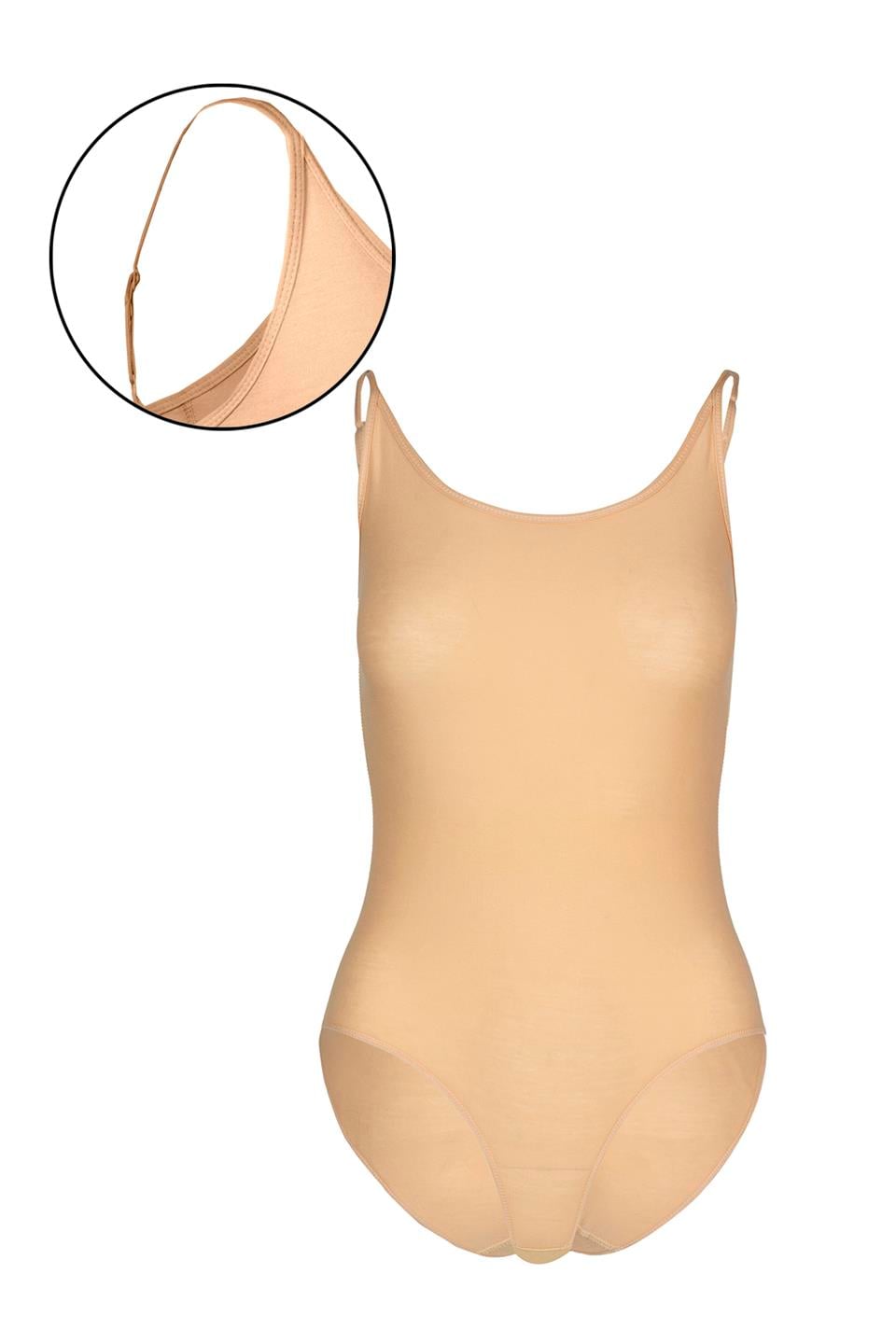 Bsm Kadın Modal İp Askılı Çıtçıtlı Body 47503 - Ten