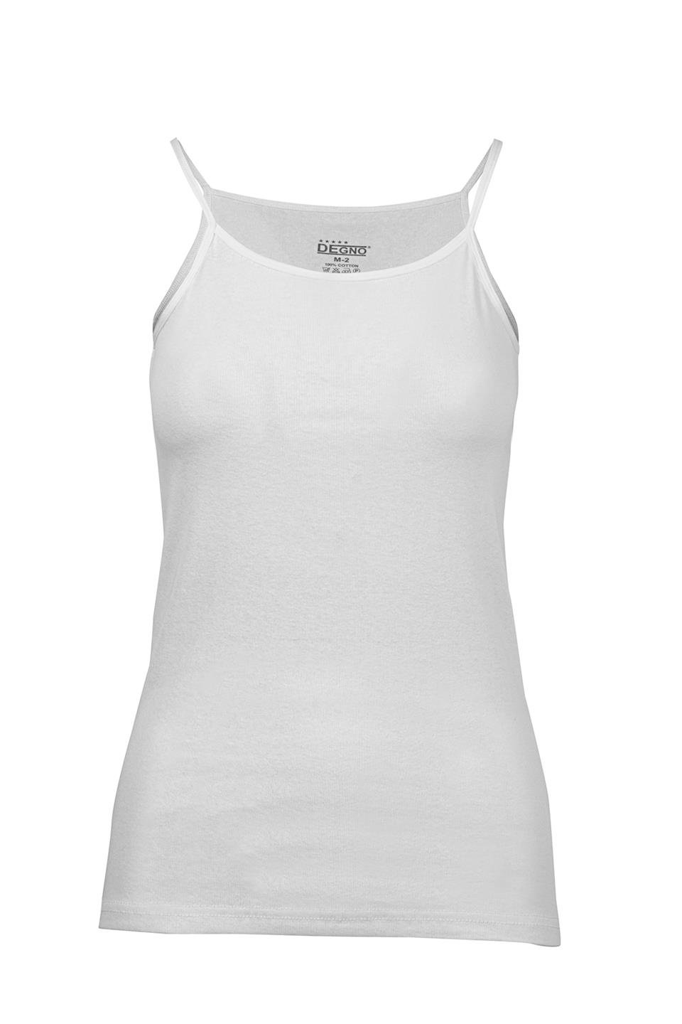 DEGNO 027103 BYN RİBANA  İP ASKILI ATLET - Beyaz