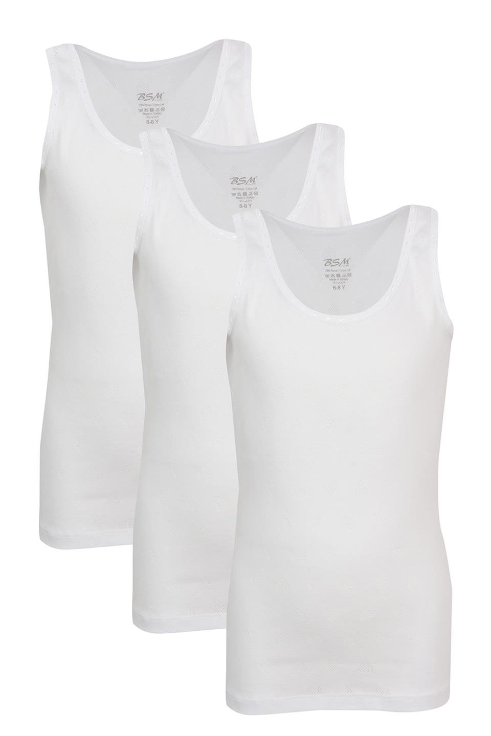 Gürlesin Kız Çocuk İp Askılı Pamuklu Ribana Atlet 31355 - Beyaz