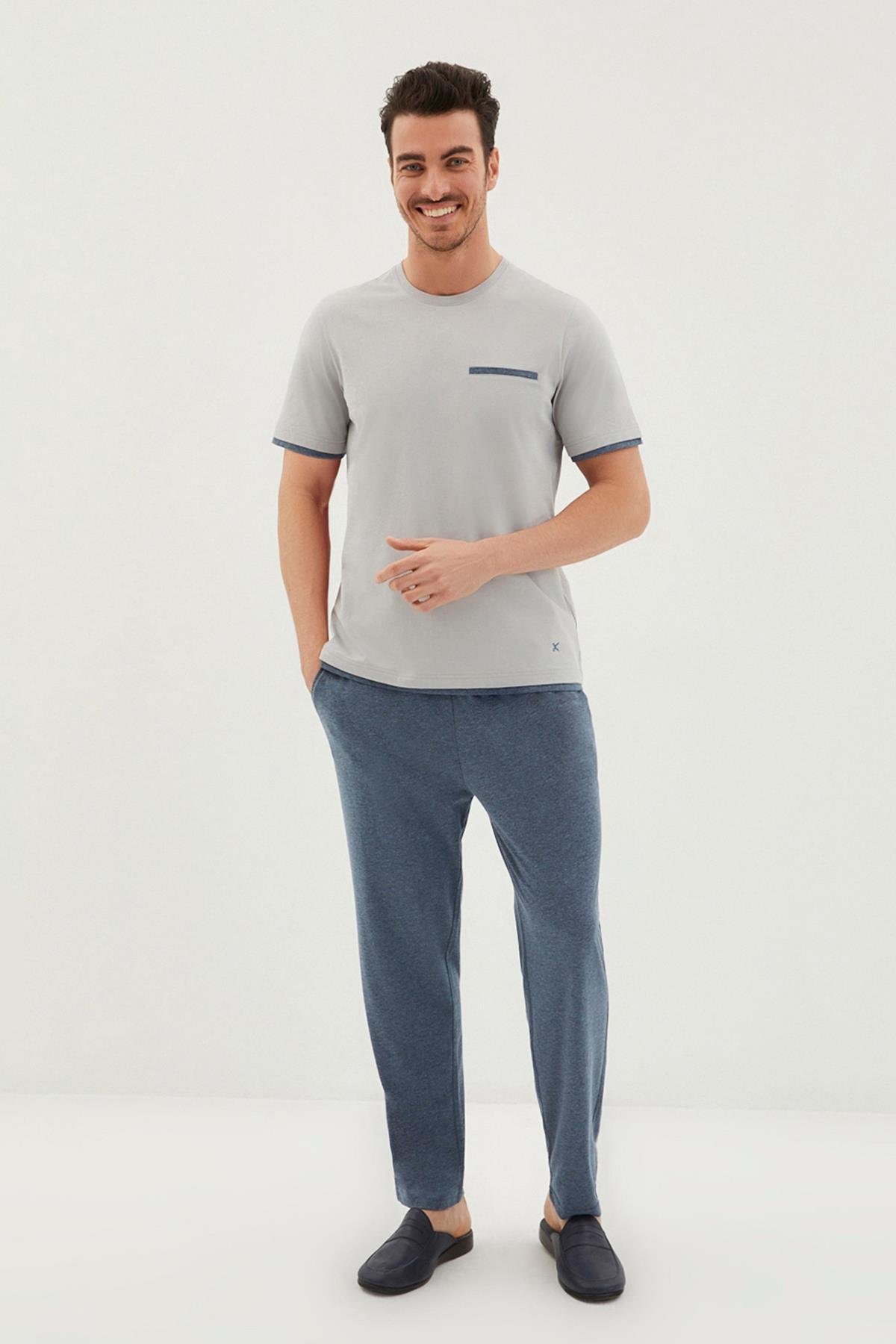 Kiğılı Erkek Pijama 27001 - ORTA GRİ