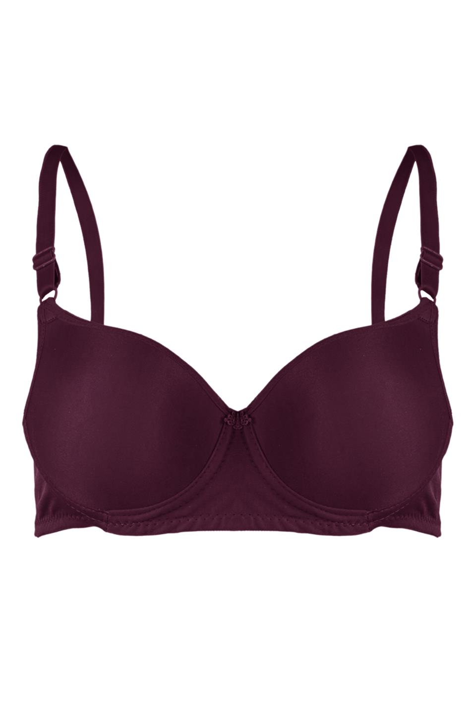 WHİTE 001107 BYN DÜZ DOLGULU SÜTYEN - Mürdüm