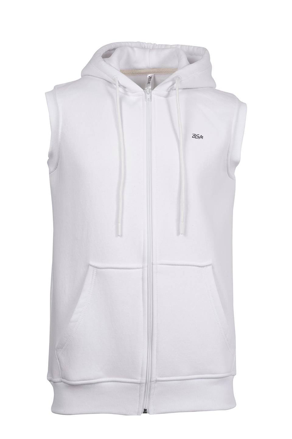 BSM 000536 UNX 3 İPLİK KAPŞ YELEK - Beyaz