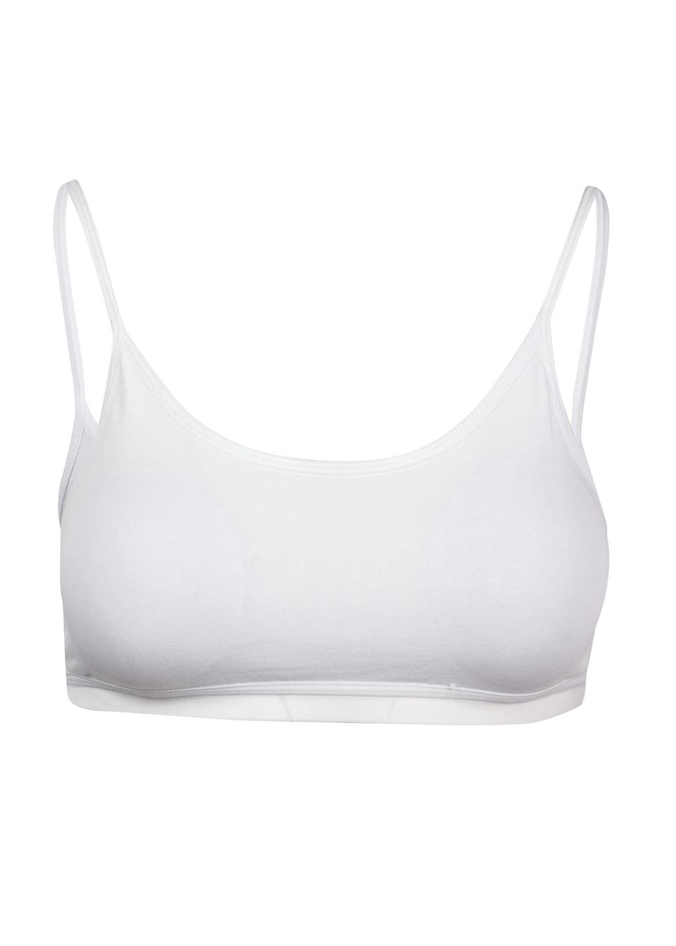 BSM 070103 BYN FULL LYC İP ASKILI BÜSTİYER - Beyaz