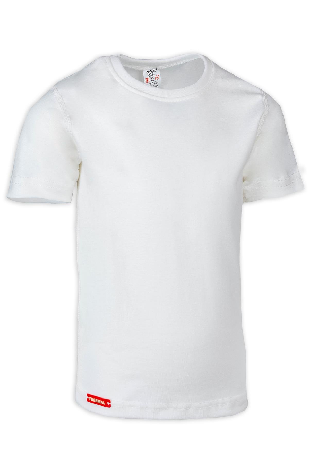 Bsm Çocuk Viloft Kısa Kol Sıfır Yaka Termal Body 30305 - Ekru