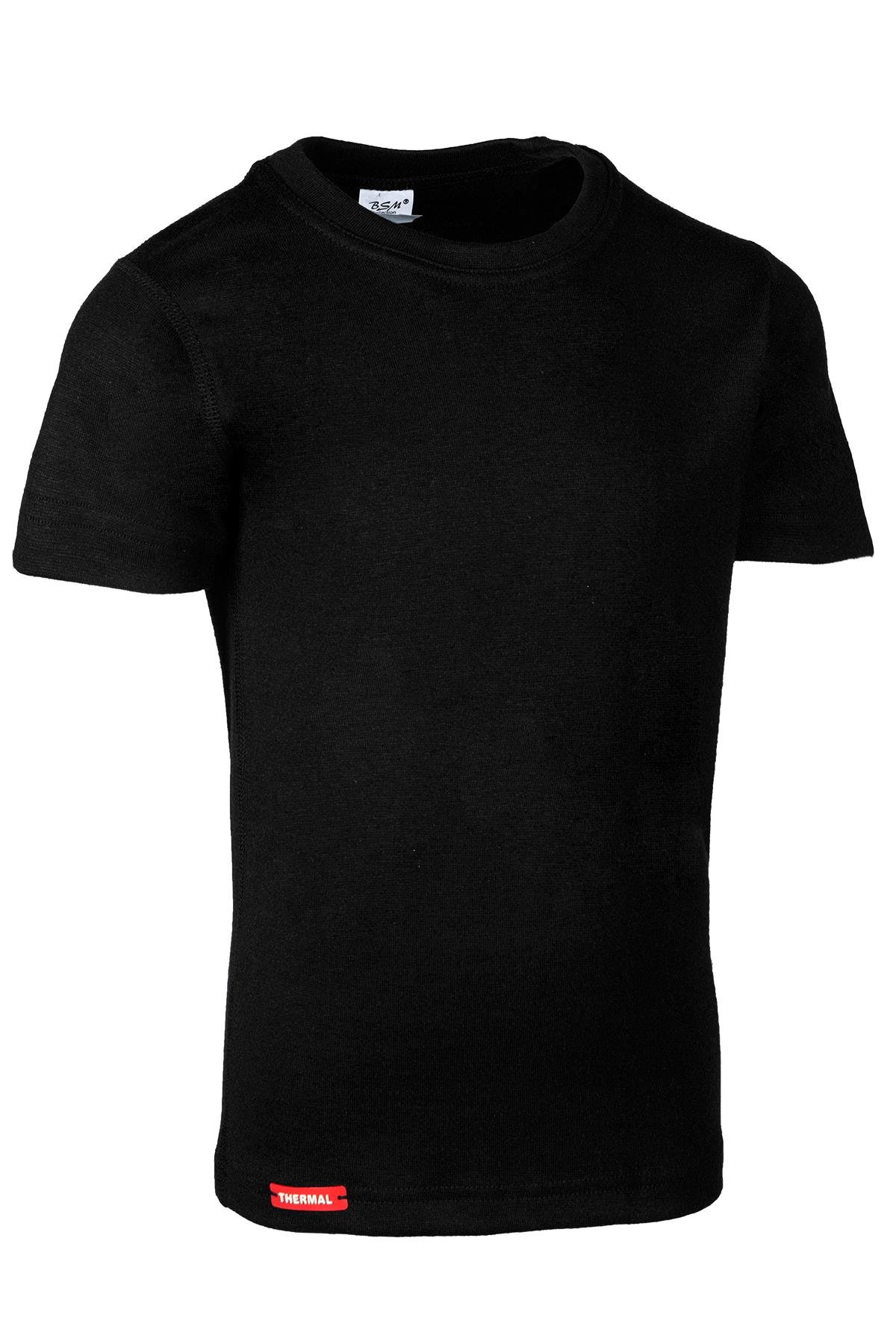 Bsm Çocuk Viloft Kısa Kol Sıfır Yaka Termal Body 30305 - Siyah