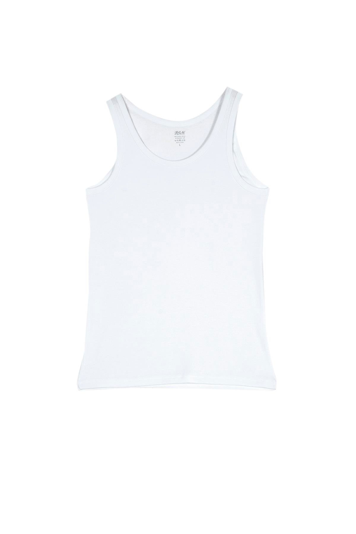 Bsm Erkek 2'li Kaşkorse Atlet 11373 - Beyaz