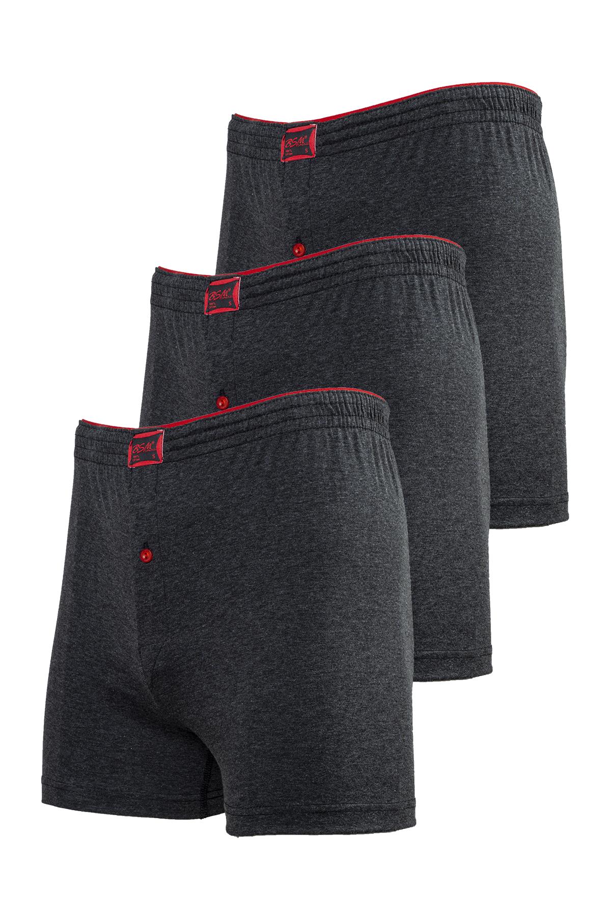 Bsm Erkek Kemerli Pamuklu Boxer 13404 - Antrasit