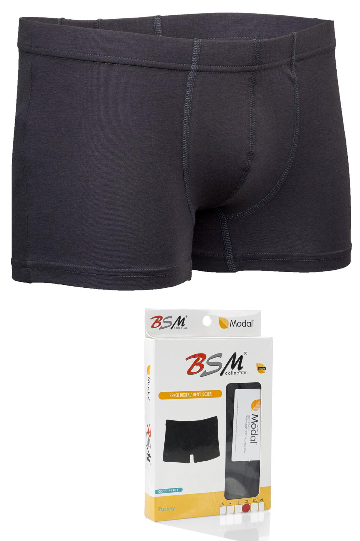 Bsm Erkek Modal Kısa Boxer 44703 - Füme