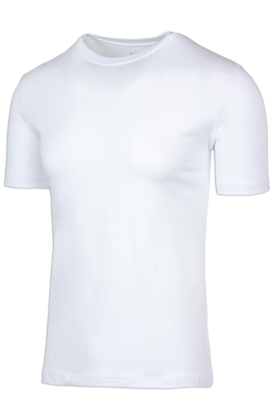 Bsm Erkek Modal Sıfır Yaka Kısa Kol Body 41503 - Beyaz