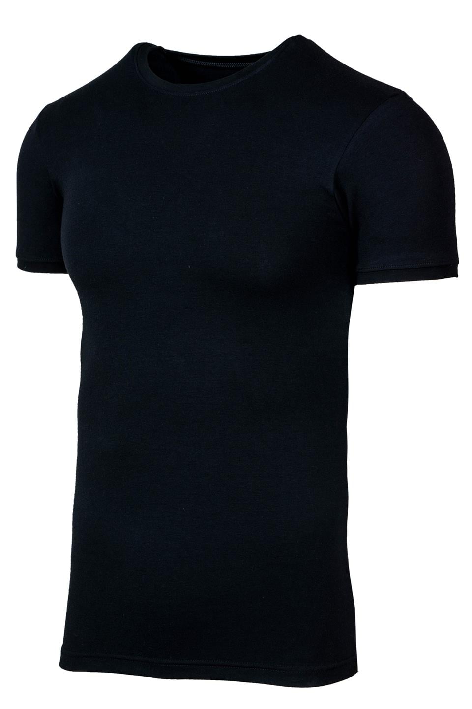Bsm Erkek Modal Sıfır Yaka Kısa Kol Body 41503 - Siyah