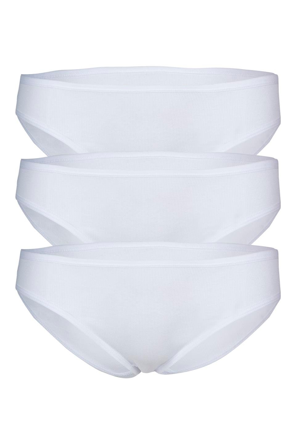 Bsm Kadın 3'lü Kaşkorse Bikini Kom Külot 21603 - Beyaz