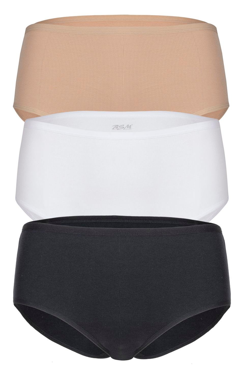 Bsm Kadın 3'lü Kaşkorse İnce Lastik Bato Kom Külot 21643 - Asorti